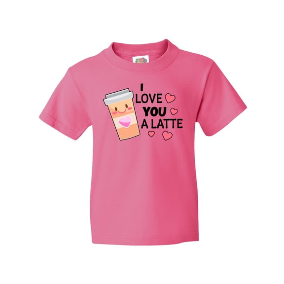 Inktastic I Love You a Latte with Coffee Cup Youth T-Shirt