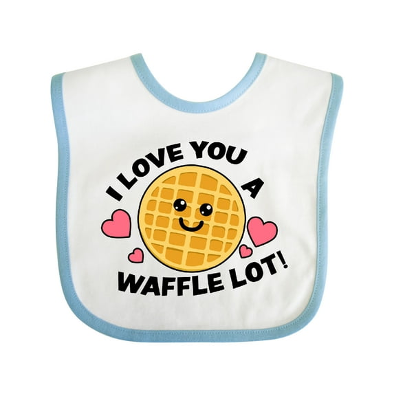 Inktastic I Love You a Waffle Lot with Cute Happy Waffle Boys or Girls Baby Bib