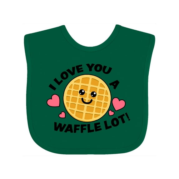Inktastic I Love You a Waffle Lot with Cute Happy Waffle Boys or Girls Baby Bib