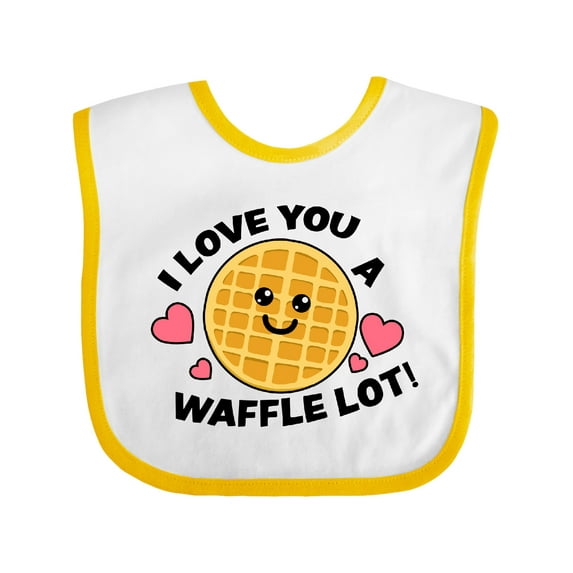 Inktastic I Love You a Waffle Lot with Cute Happy Waffle Boys or Girls Baby Bib