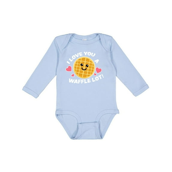 Inktastic I Love You a Waffle Lot with Cute Happy Waffle Boys or Girls Long Sleeve Baby Bodysuit