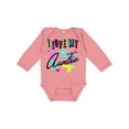 thumbnail image 1 of Inktastic I Love my Auntie- 80s retro style Boys or Girls Long Sleeve Baby Bodysuit, 1 of 5