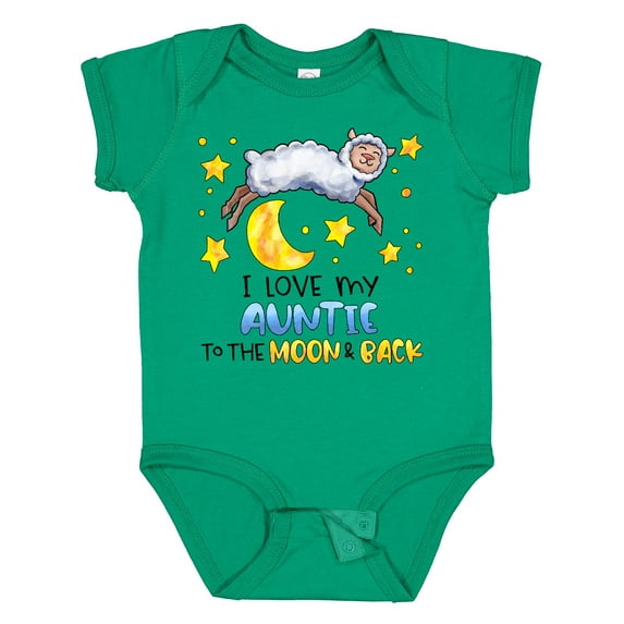 Inktastic I Love my Auntie to the Moon and Back Cute Sheep Boys or Girls Baby Bodysuit