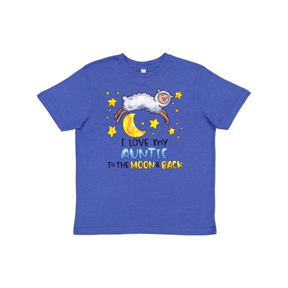 Inktastic I Love my Auntie to the Moon and Back Cute Sheep Youth T-Shirt