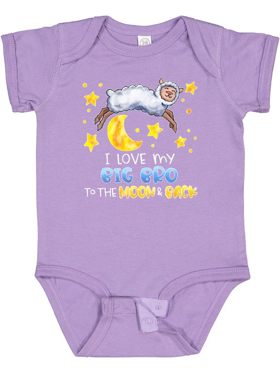 I Love my Big Bro to the Moon and Back Cute Sheep Boys or Girls Baby Bodysuit