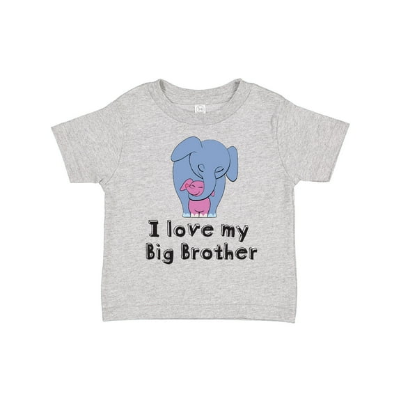 Inktastic I Love my Big Brother Elephant Blue Pink Girls Toddler T-Shirt