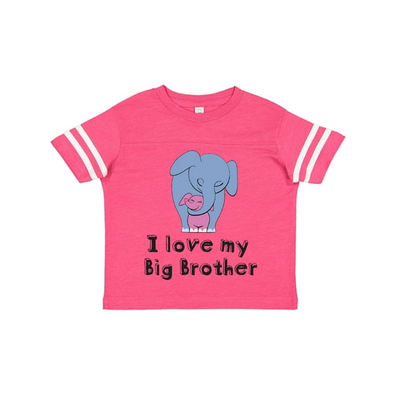 Inktastic I Love my Big Brother Elephant Blue Pink Girls Toddler T-Shirt