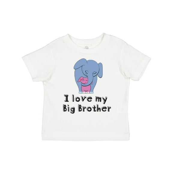 Inktastic I Love my Big Brother Elephant Blue Pink Girls Toddler T-Shirt