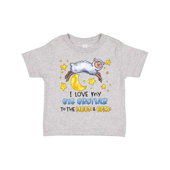 Inktastic I Love my Big Brother to the Moon and Back Cute Sheep Boys or Girls Toddler T-Shirt