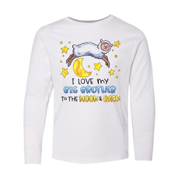 Inktastic I Love my Big Brother to the Moon and Back Cute Sheep Long Sleeve Youth T-Shirt