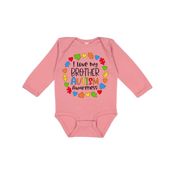 Inktastic I Love my Brother Autism Awareness Boys or Girls Long Sleeve Baby Bodysuit