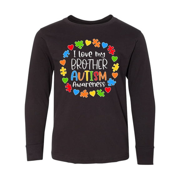 Inktastic I Love my Brother Autism Awareness Long Sleeve Youth T-Shirt