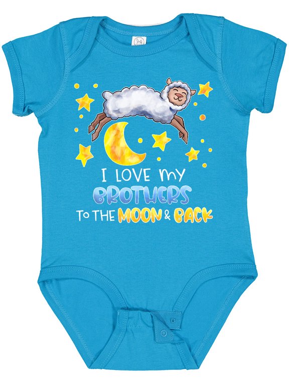 I Love my Brothers to the Moon and Back Cute Sheep Boys or Girls Baby Bodysuit