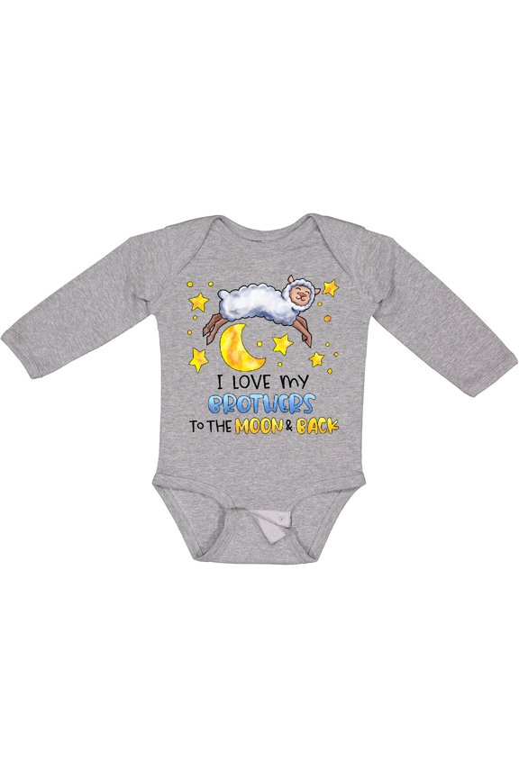 I Love my Brothers to the Moon and Back Cute Sheep Boys or Girls Long Sleeve Baby Bodysuit