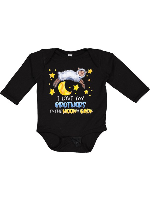 I Love my Brothers to the Moon and Back Cute Sheep Boys or Girls Long Sleeve Baby Bodysuit