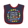 thumbnail image 1 of Inktastic I Love my Cousin Autism Awareness Boys or Girls Baby Bib, 1 of 4