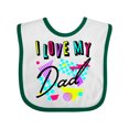 thumbnail image 1 of Inktastic I Love my Dad- 80s retro style Boys or Girls Baby Bib, 1 of 4