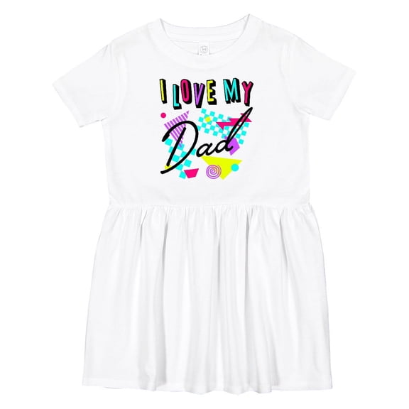 Inktastic I Love My Dad 80s Retro Style Girls Toddler Dress
