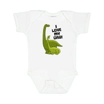 Inktastic I Love my Dad with Baby and Daddy Brontosauruses Boys or Girls Baby Bodysuit