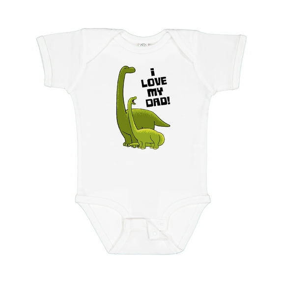 Inktastic I Love my Dad with Baby and Daddy Brontosauruses Boys or Girls Baby Bodysuit