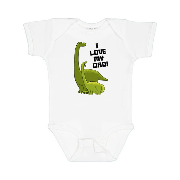 Inktastic I Love my Dad with Baby and Daddy Brontosauruses Boys or Girls Baby Bodysuit