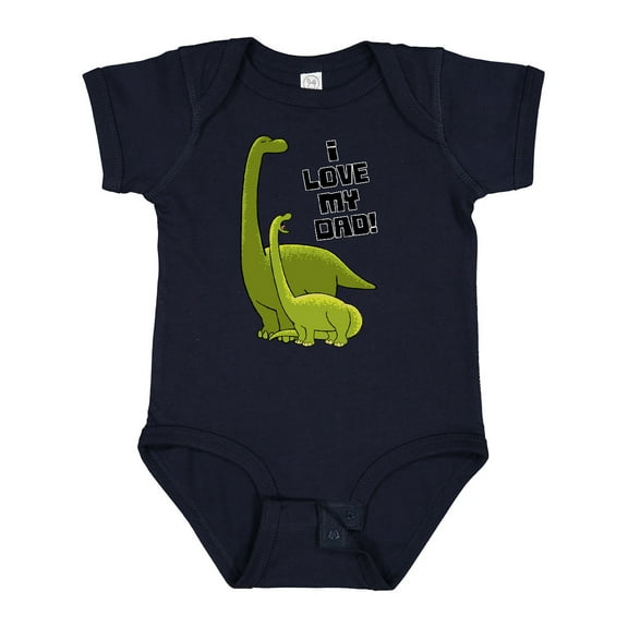 Inktastic I Love my Dad with Baby and Daddy Brontosauruses Boys or Girls Baby Bodysuit