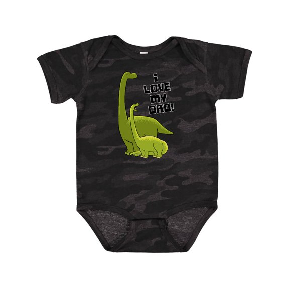Inktastic I Love my Dad with Baby and Daddy Brontosauruses Boys or Girls Baby Bodysuit