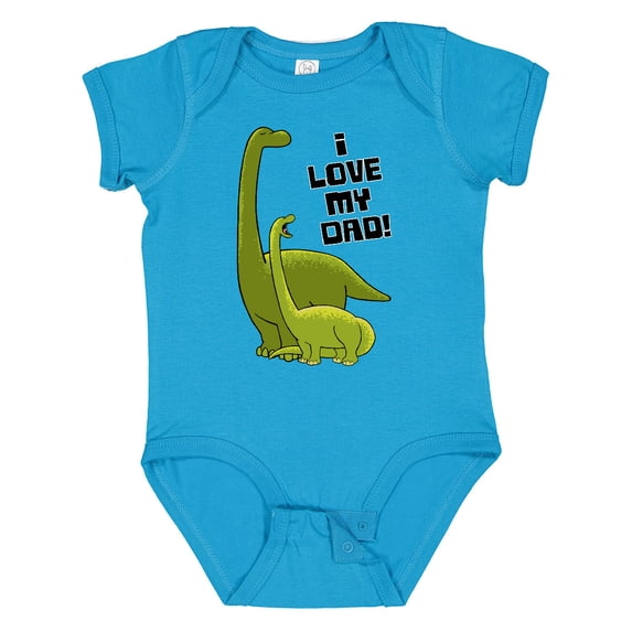 Inktastic I Love my Dad with Baby and Daddy Brontosauruses Boys or Girls Baby Bodysuit
