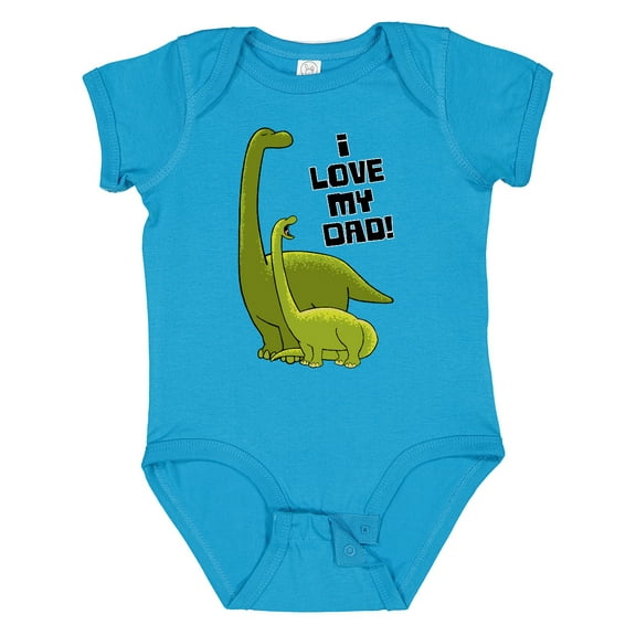 Inktastic I Love my Dad with Baby and Daddy Brontosauruses Boys or Girls Baby Bodysuit
