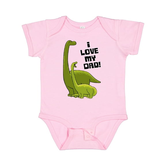 Inktastic I Love my Dad with Baby and Daddy Brontosauruses Boys or Girls Baby Bodysuit