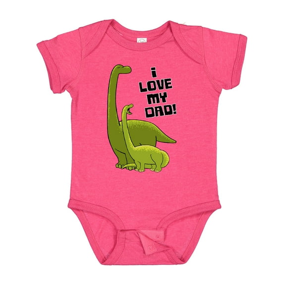 Inktastic I Love my Dad with Baby and Daddy Brontosauruses Boys or Girls Baby Bodysuit