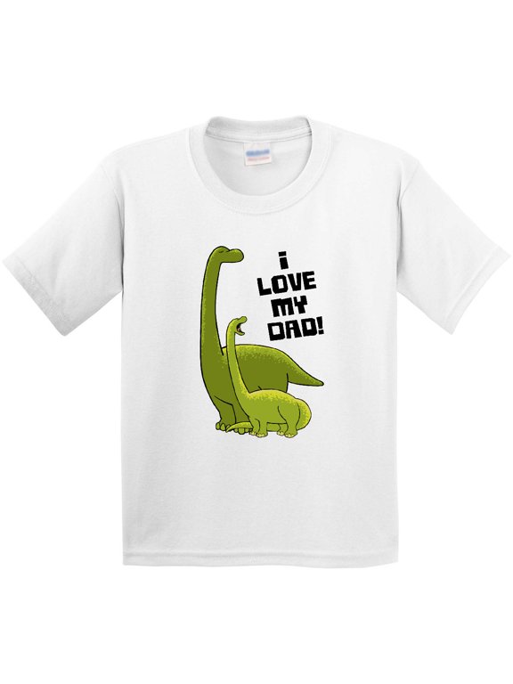 I Love My Dad with Baby and Daddy Brontosauruses Youth T-Shirt