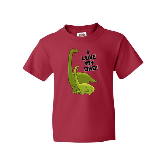 Inktastic I Love my Dad with Baby and Daddy Brontosauruses Youth T-Shirt