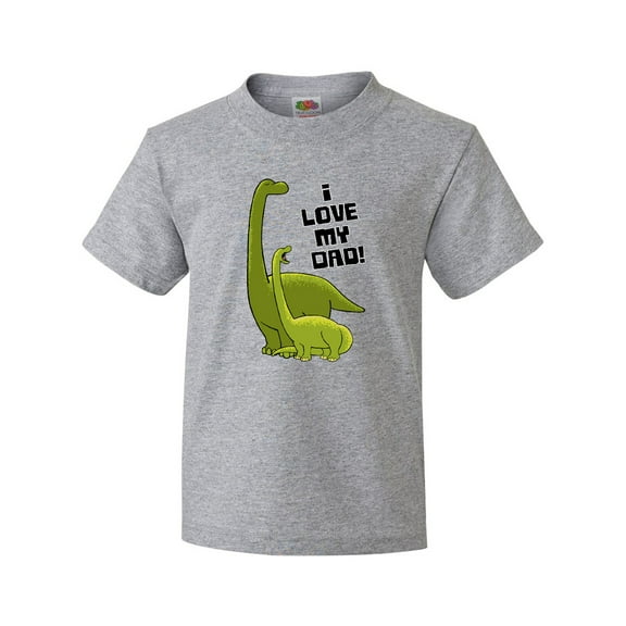 Inktastic I Love my Dad with Baby and Daddy Brontosauruses Youth T-Shirt