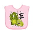 thumbnail image 1 of Inktastic I Love my Dad with Baby and Daddy Triceratops Boys or Girls Baby Bib, 1 of 4