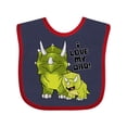 thumbnail image 1 of Inktastic I Love my Dad with Baby and Daddy Triceratops Boys or Girls Baby Bib, 1 of 4