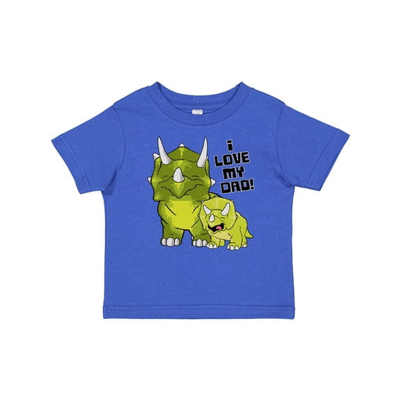 Inktastic I Love my Dad with Baby and Daddy Triceratops Boys or Girls Baby T-Shirt