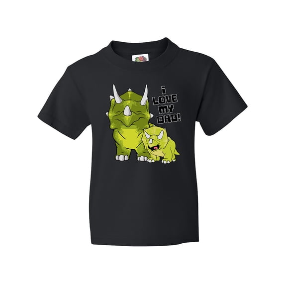 Inktastic I Love my Dad with Baby and Daddy Triceratops Youth T-Shirt