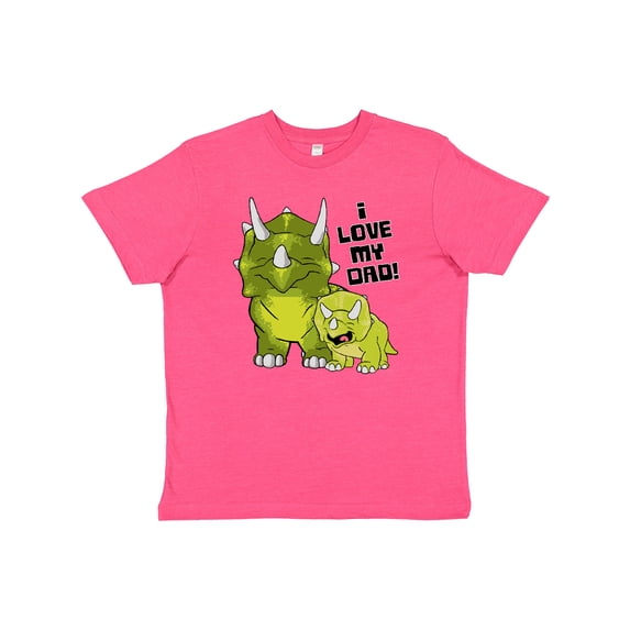 Inktastic I Love my Dad with Baby and Daddy Triceratops Youth T-Shirt