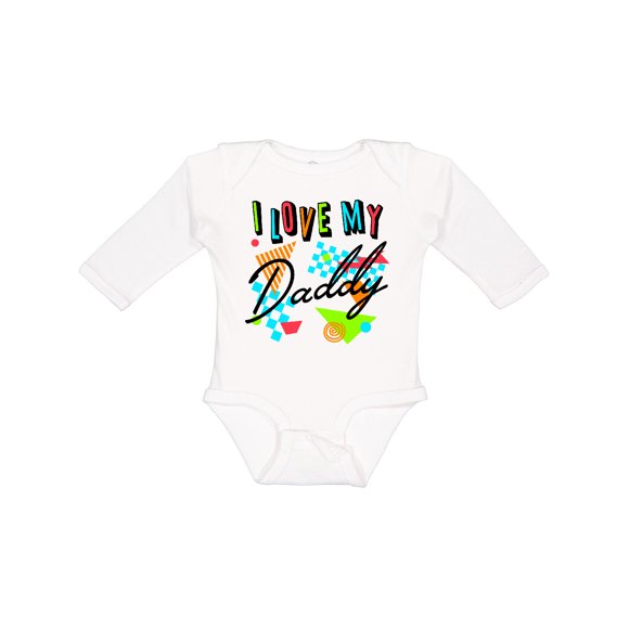 I Love my Daddy- 80s retro style Boys or Girls Long Sleeve Baby Bodysuit