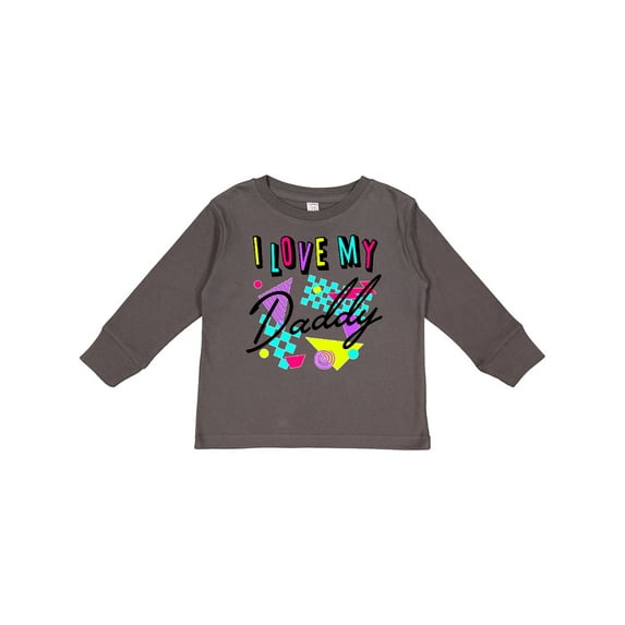 Inktastic I Love my Daddy- 80s retro style Boys or Girls Long Sleeve Toddler T-Shirt