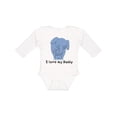 thumbnail image 1 of Inktastic I Love my Daddy Elephant Blue Boys Long Sleeve Baby Bodysuit, 1 of 5