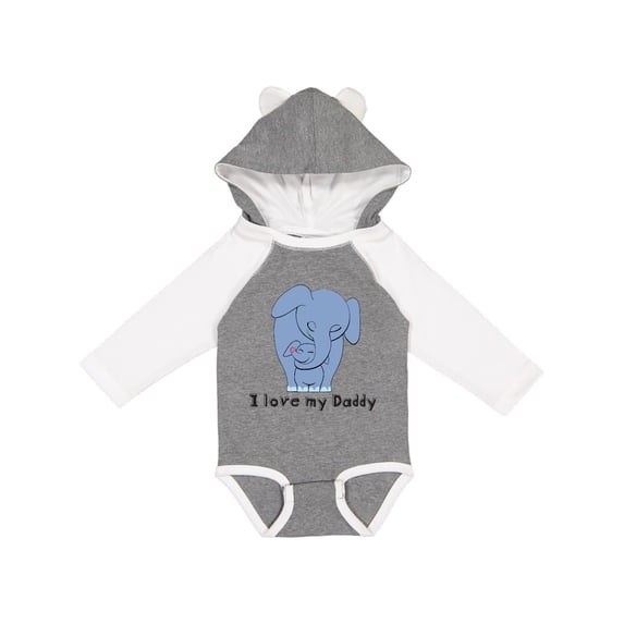 Inktastic I Love my Daddy Elephant Blue Boys Long Sleeve Baby Bodysuit