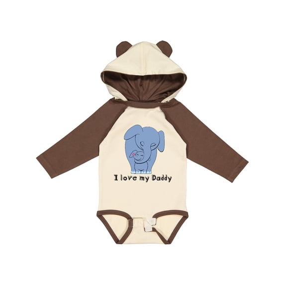 Inktastic I Love my Daddy Elephant Blue Boys Long Sleeve Baby Bodysuit