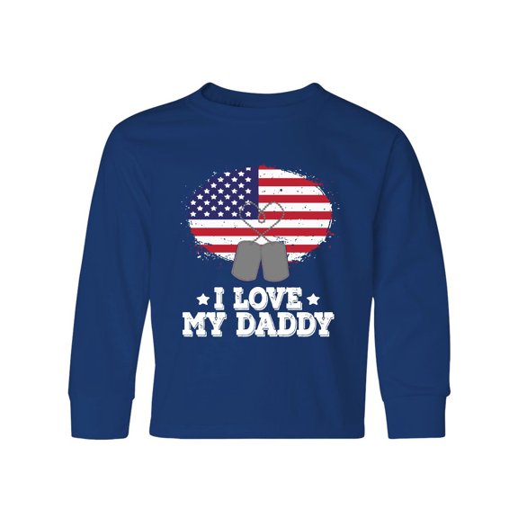 Inktastic I Love my Daddy Military Son Daughter Long Sleeve Youth T-Shirt