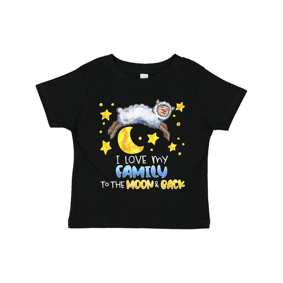 Inktastic I Love my Family to the Moon and Back Cute Sheep Boys or Girls Toddler T-Shirt