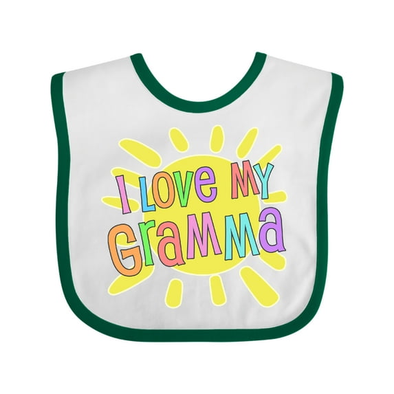 Inktastic I Love my Gramma- sun and rainbow letters Boys or Girls Baby Bib