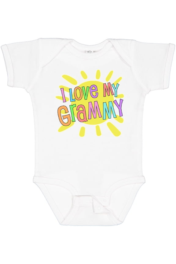 I Love My Grammy Sun and Rainbow Letters Boys or Girls Baby Bodysuit