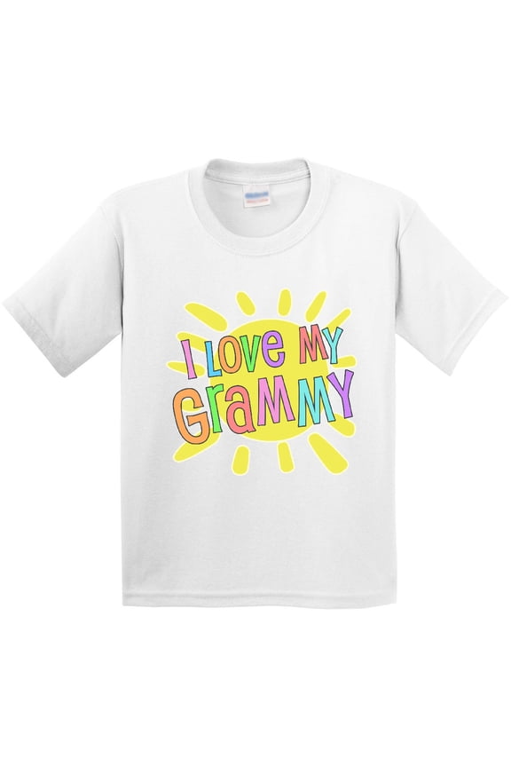 I Love My Grammy Sun and Rainbow Letters Youth T-Shirt