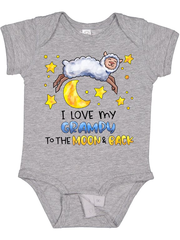 I Love my Grampy to the Moon and Back Cute Sheep Boys or Girls Baby Bodysuit
